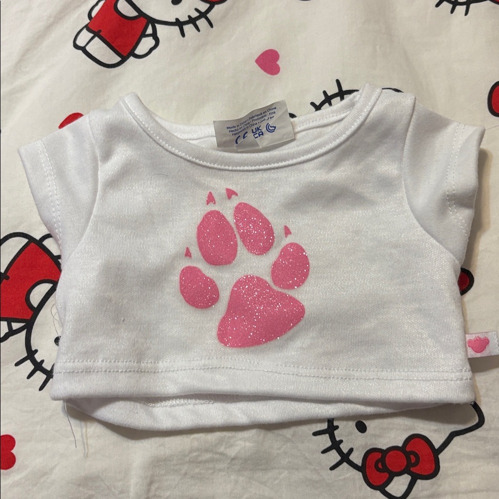 Build-A-Bear White Tee with Pink Design